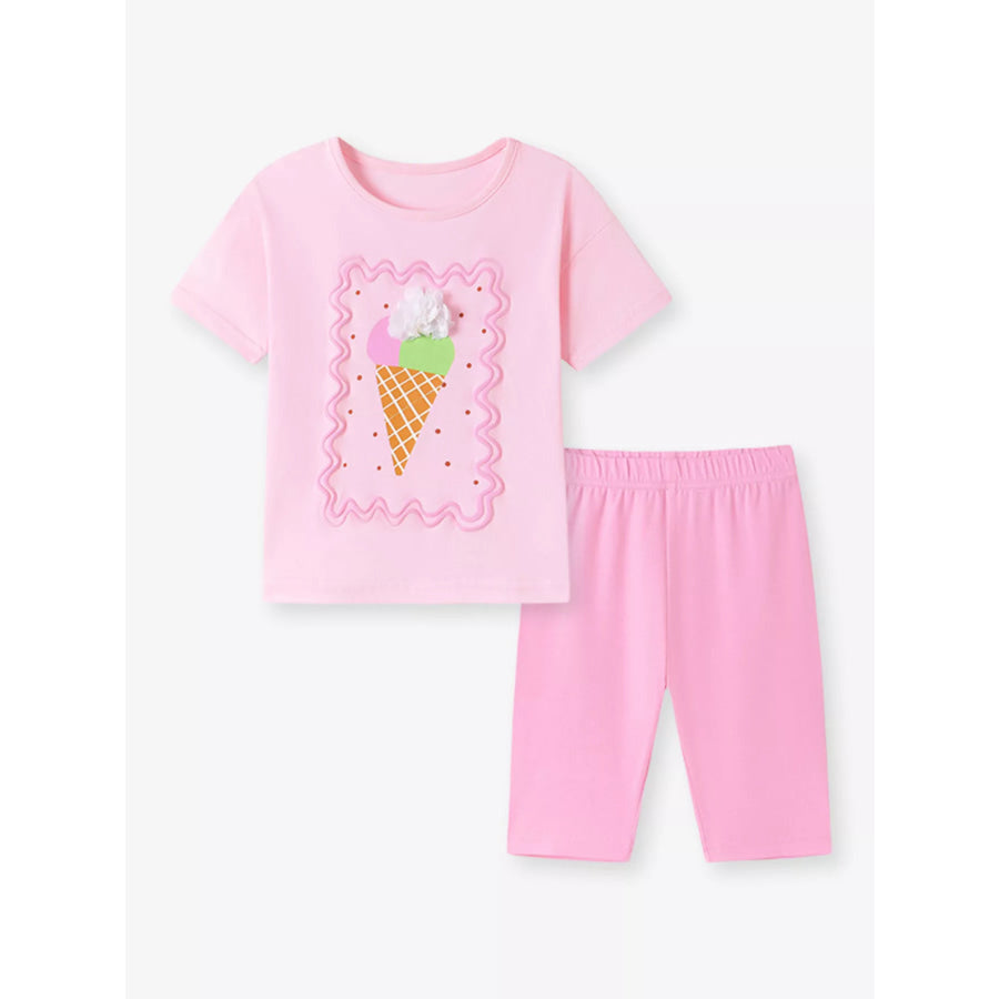 Children’s Ice Cream Graphic Tee & Capri Leggings Set Apparel and Accessories