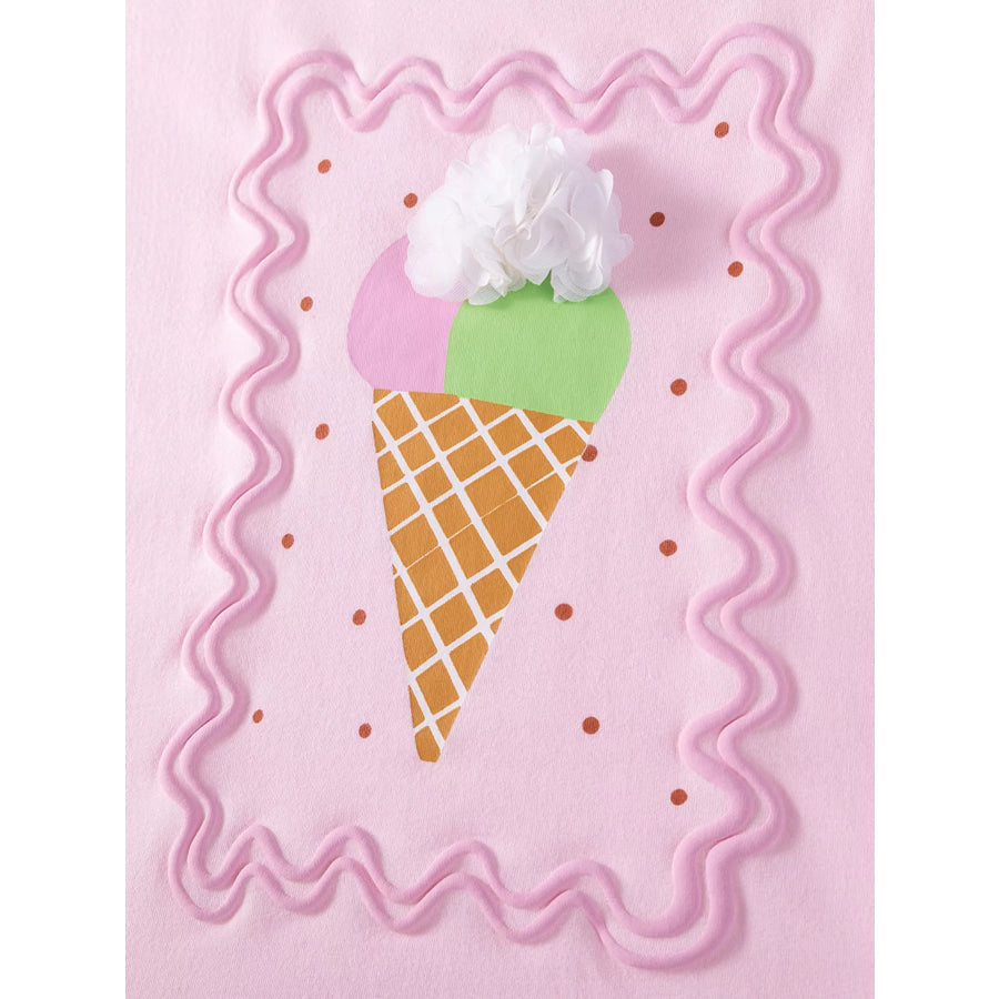 Children’s Ice Cream Graphic Tee & Capri Leggings Set Apparel and Accessories