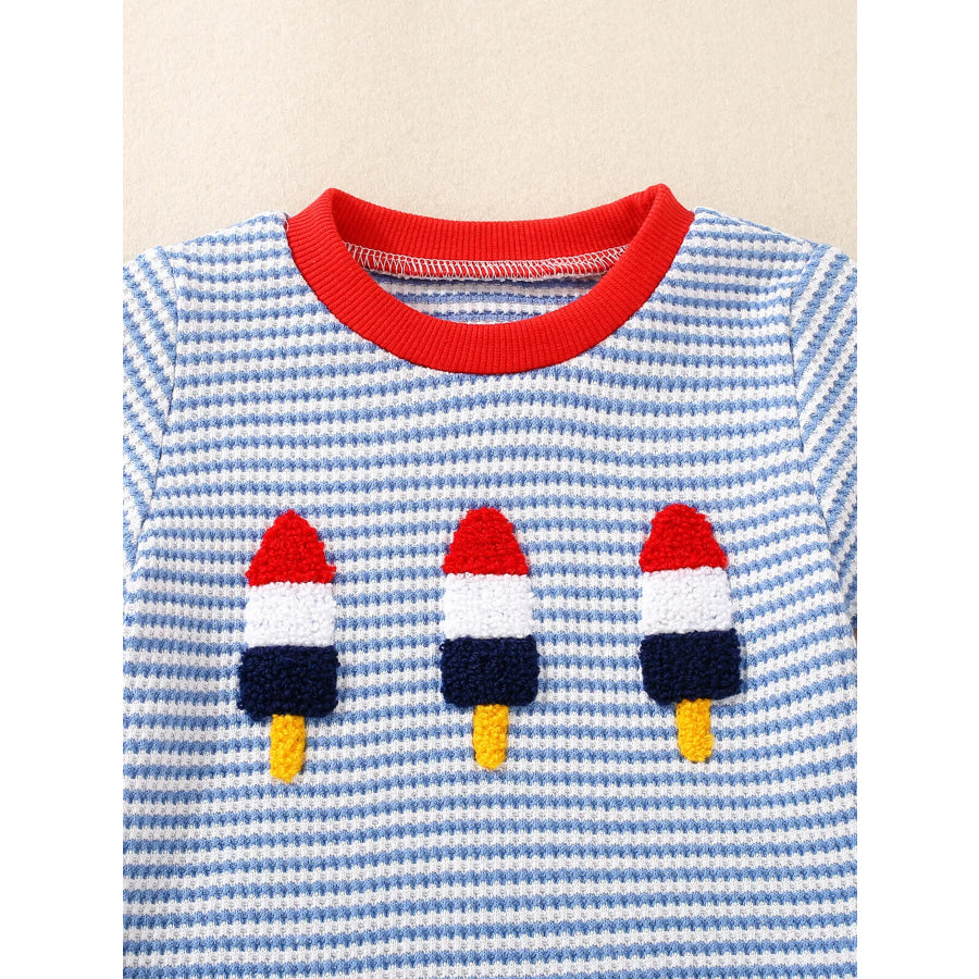 Children’s Ice Cream Striped Tee and Shorts Set Apparel and Accessories