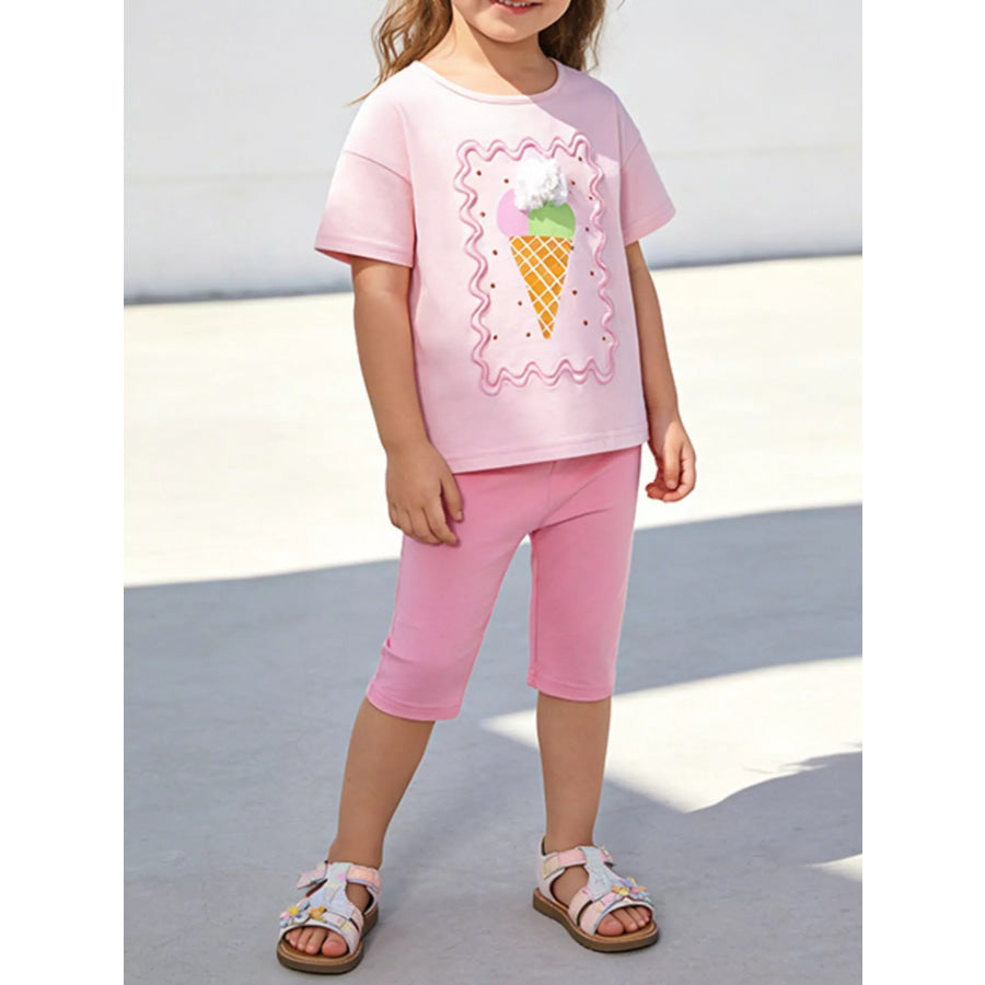 Children’s Ice Cream T-Shirt & Capri Set Apparel and Accessories