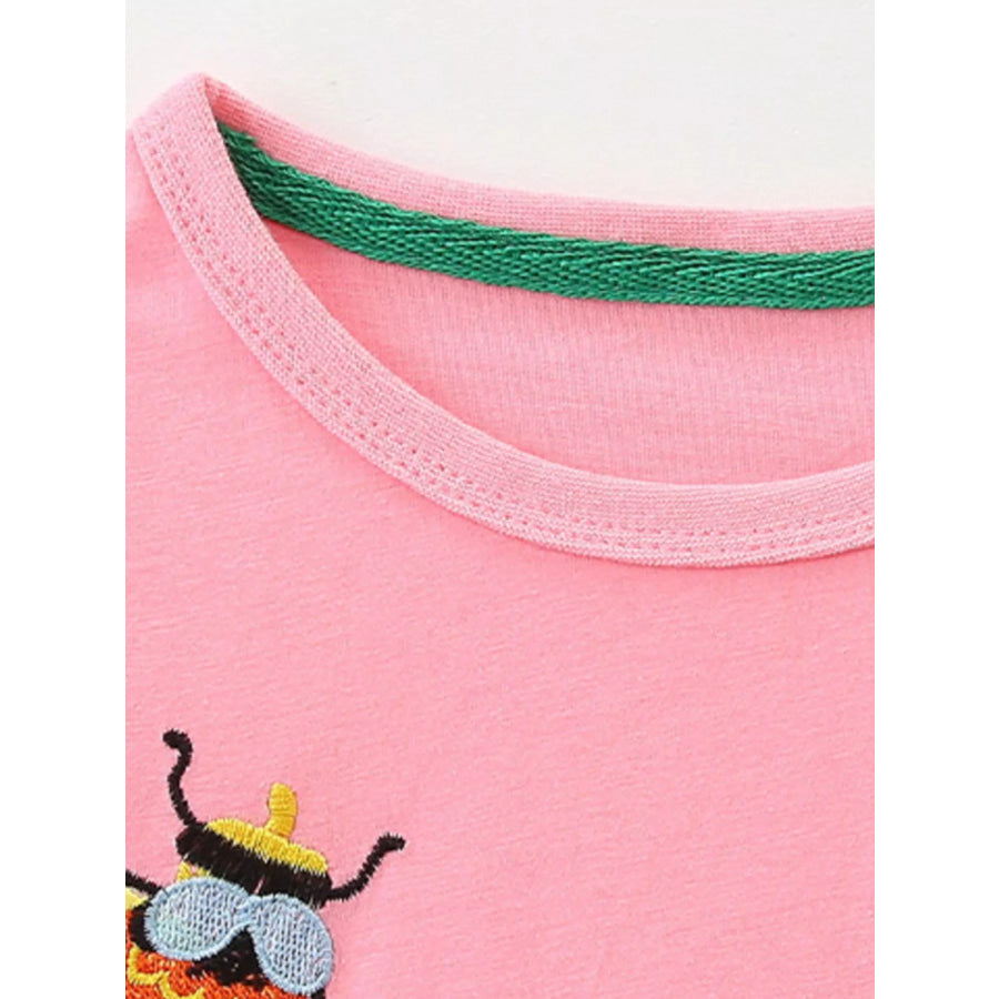 Children’s Insect and Flower Appliques Long-Sleeve Dress Apparel and Accessories
