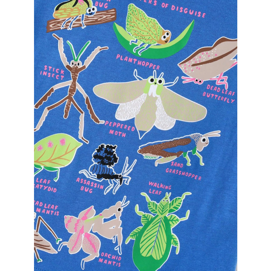 Children’s Insect Print Round Neck Tee Apparel and Accessories