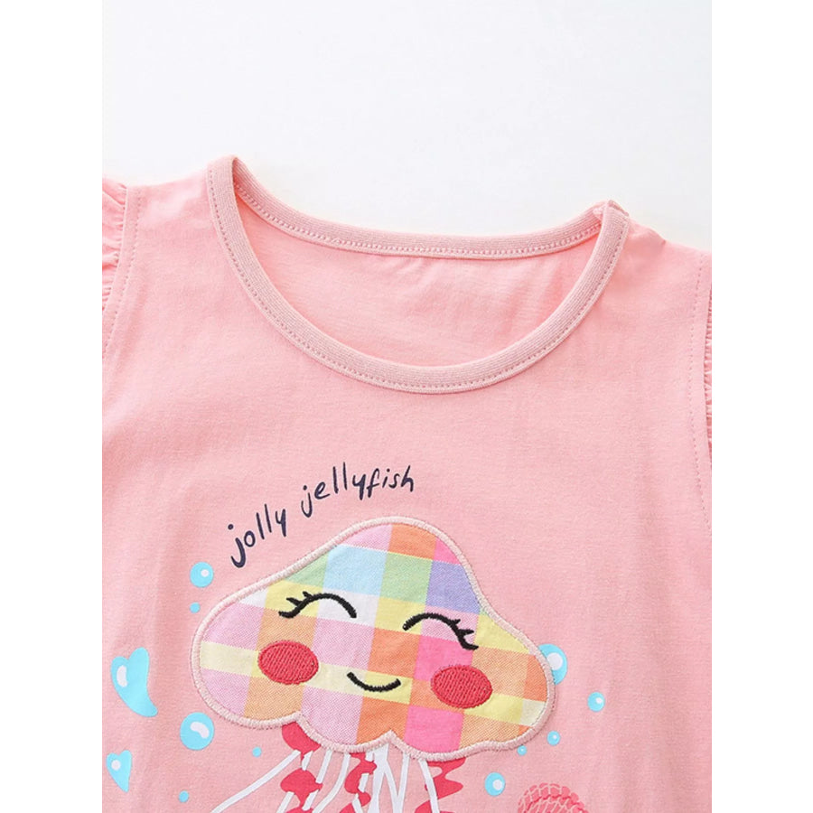 Children’s Jolly Jellyfish Embroidered Top and Shorts Set Apparel and Accessories