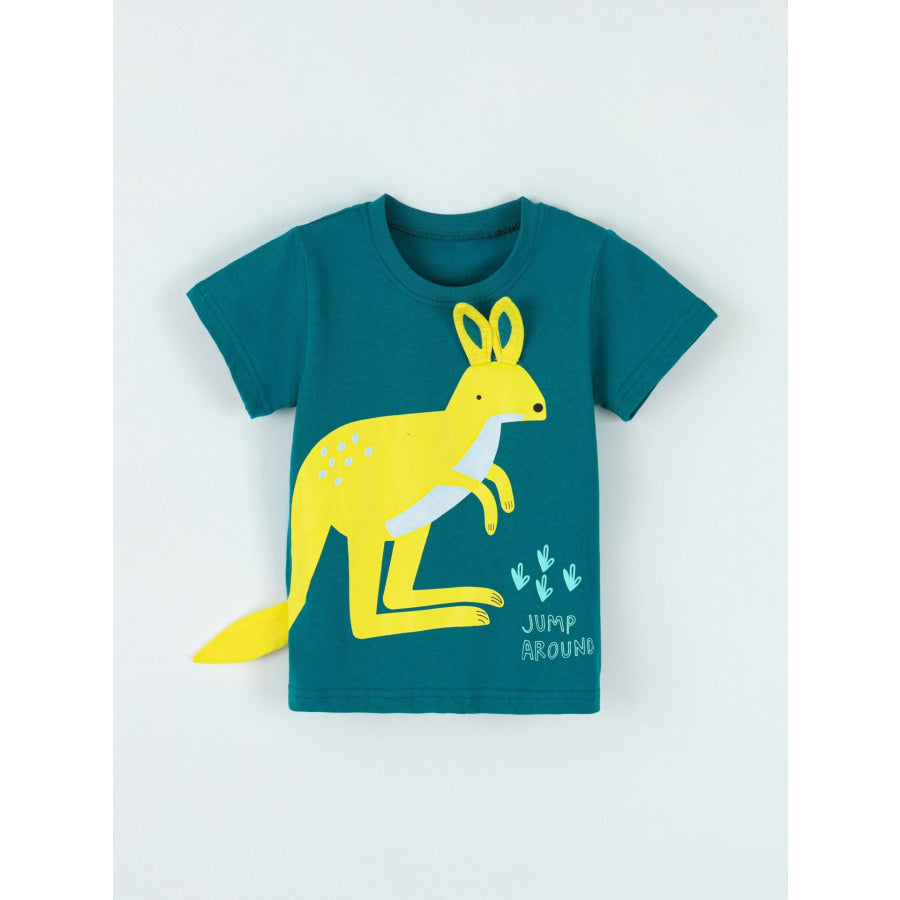 Children’s Kangaroo Graphic Round Neck Tee Apparel and Accessories