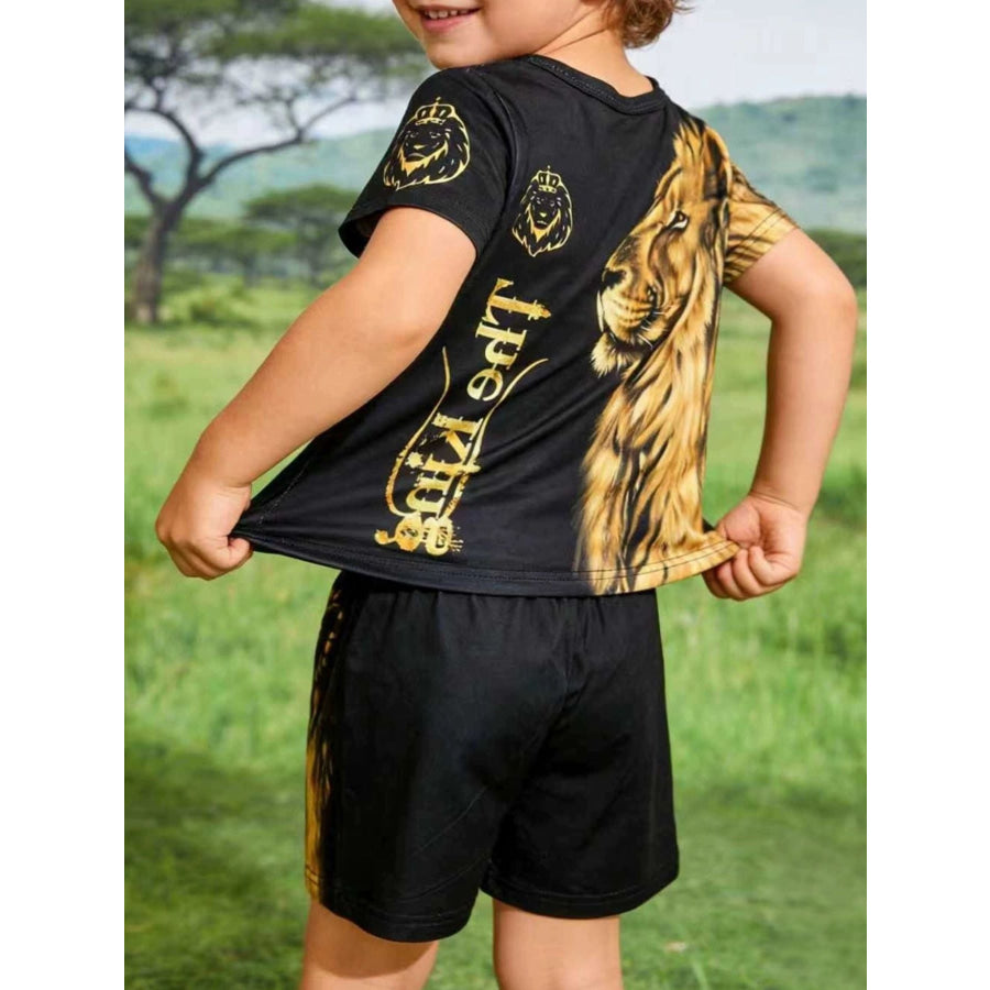 Children’s King Graphic Short Sleeve Tee and Shorts Set Apparel and Accessories
