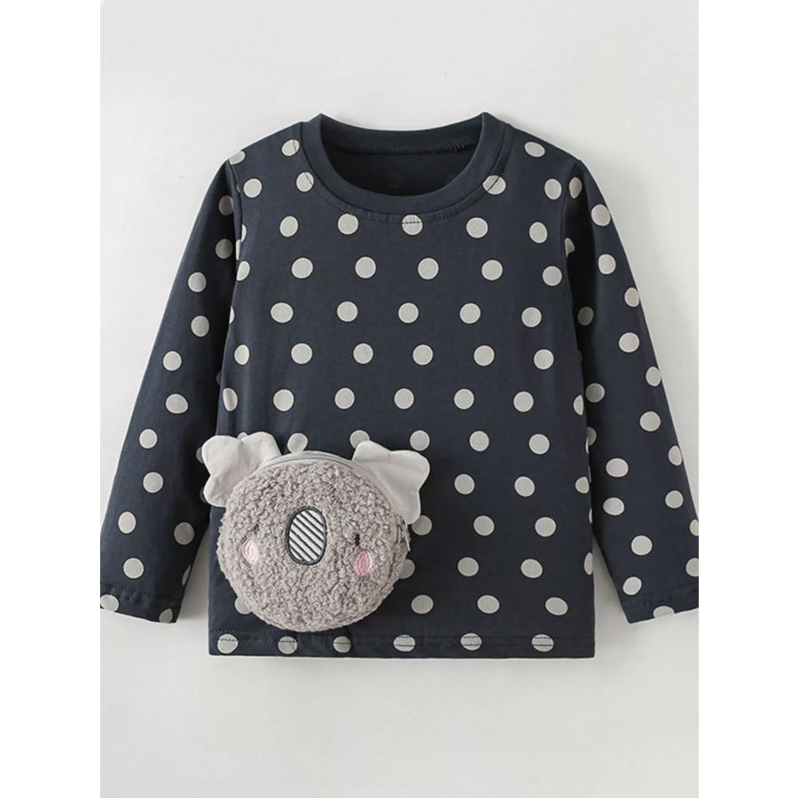 Children’s Koala Plush Pocket Polka Dot T-Shirt Apparel and Accessories