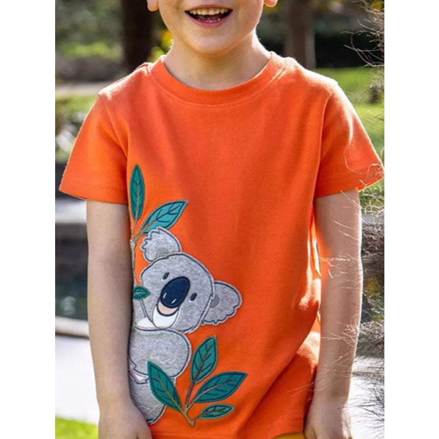 Children’s Koala Round Neck T-Shirt Orange / 2T Apparel and Accessories