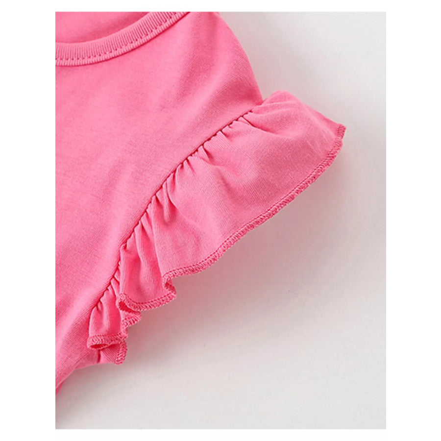 Children’s Ladybug Graphic Ruffle Sleeve T-Shirt Apparel and Accessories