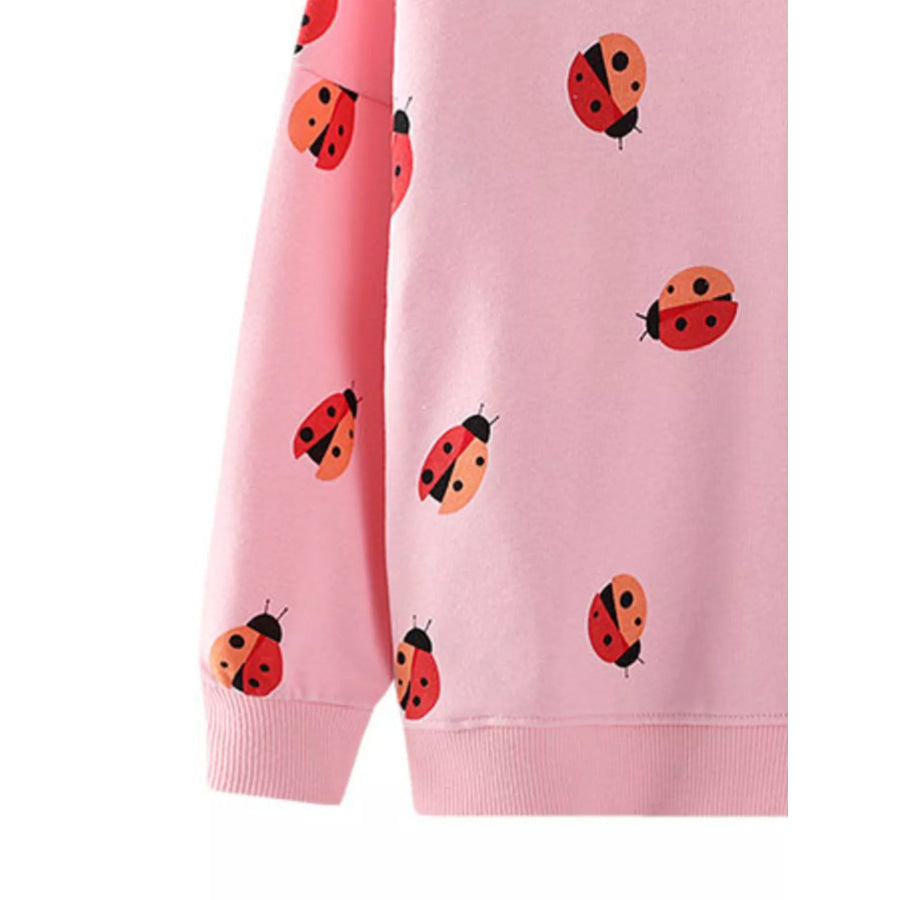Children’s Ladybug Print Crew Neck Sweatshirt Apparel and Accessories