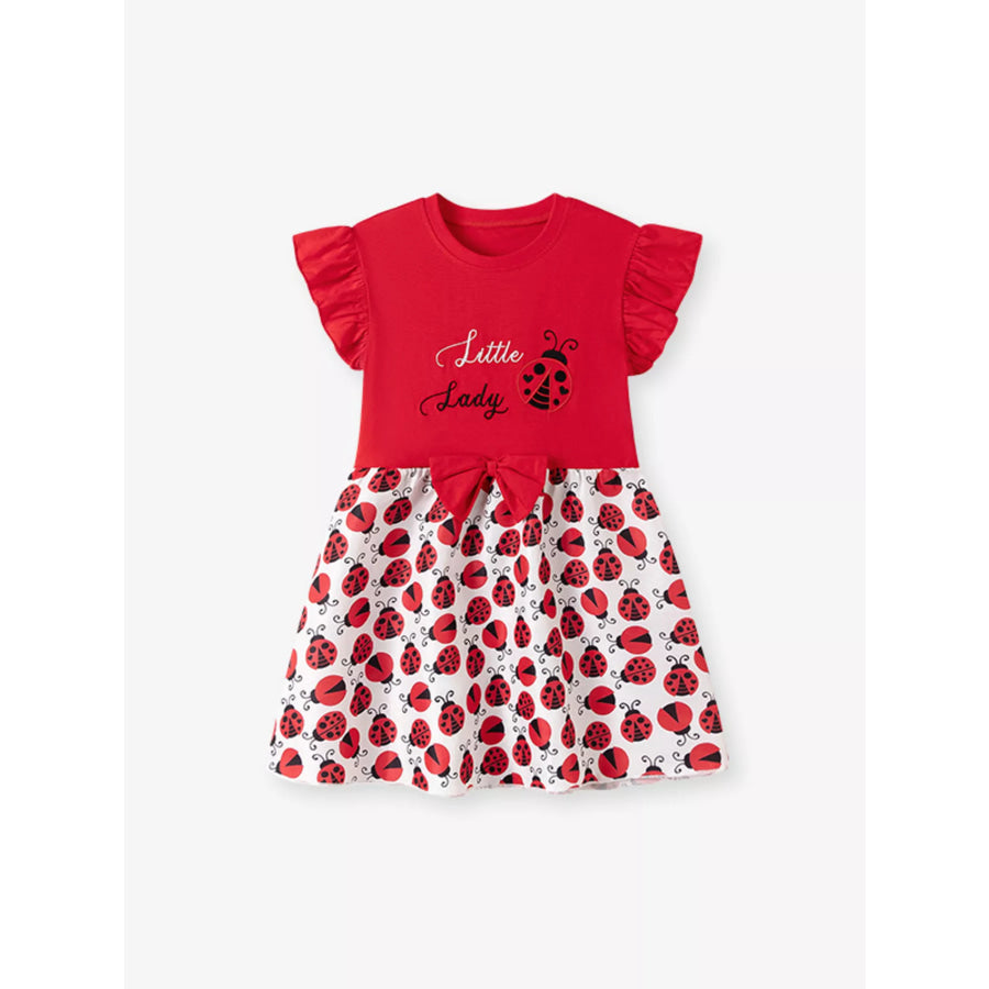Children’s Ladybug Print Ruffle Sleeve Dress Apparel and Accessories