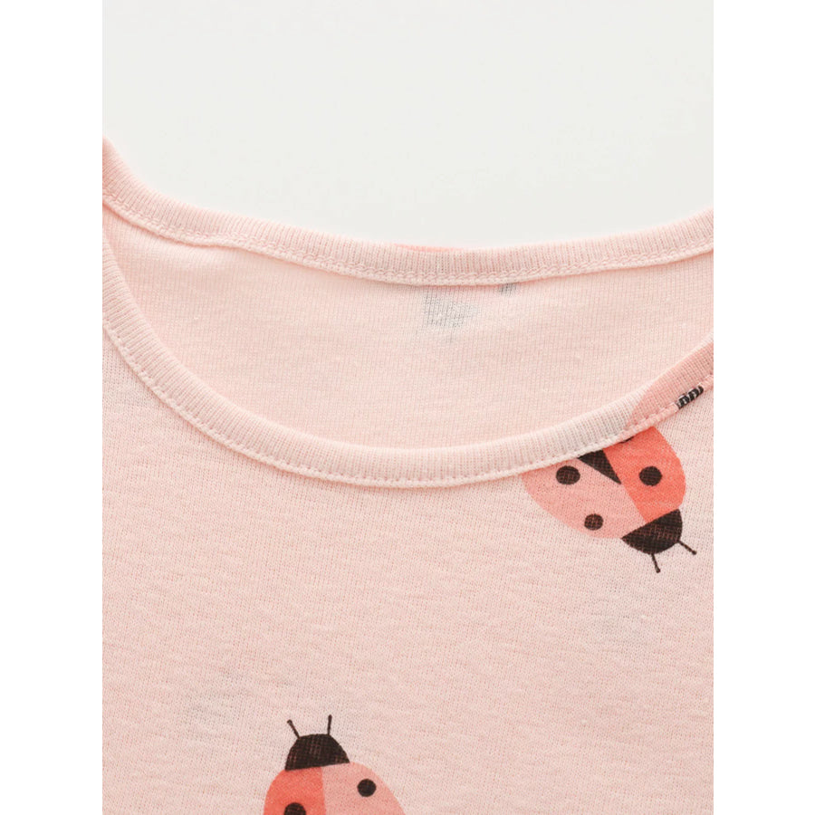 Children’s Ladybug Print Ruffle Trim Casual Dress Apparel and Accessories