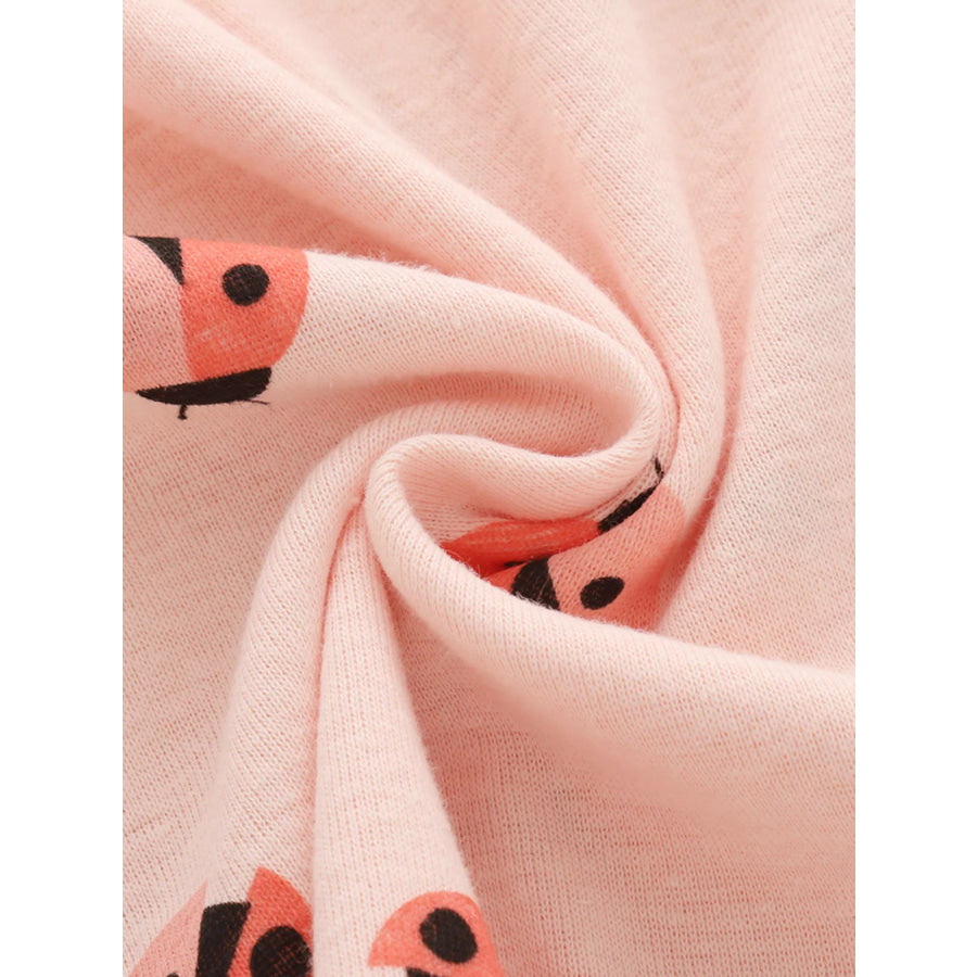 Children’s Ladybug Print Ruffle Trim Casual Dress Apparel and Accessories