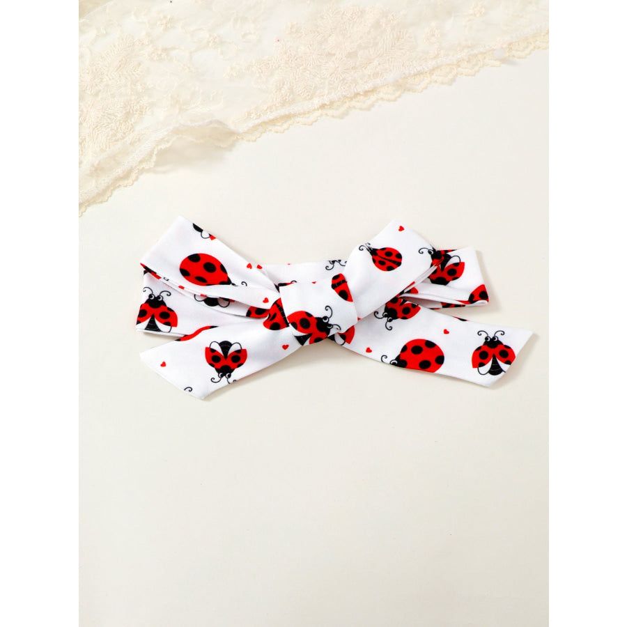 Children’s Ladybug Print Ruffle Trim Top & Shorts Headband Set Apparel and Accessories