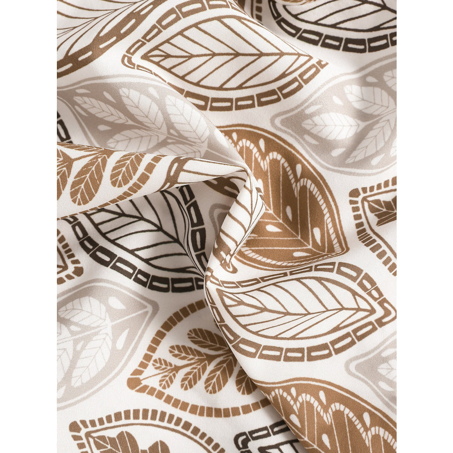 Children’s Leaf Print Bow Decor Top and Shorts Set Apparel and Accessories