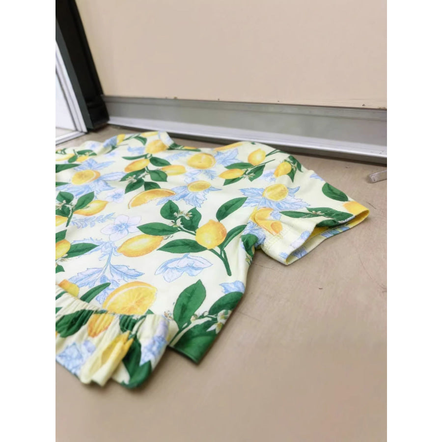 Children’s Lemon Print Tee and Shorts Set Apparel and Accessories