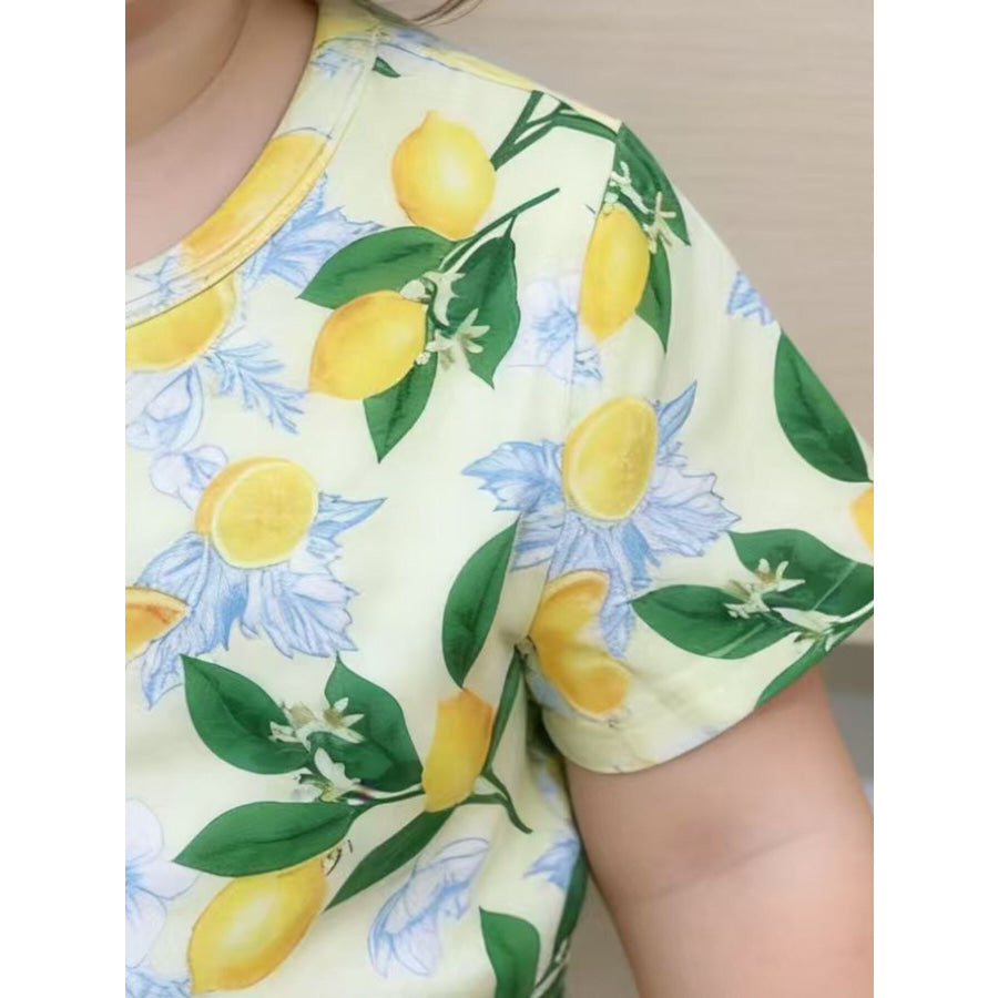 Children’s Lemon Print Tee and Shorts Set Apparel and Accessories