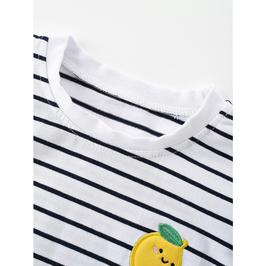 Children’s Lemon Striped Ruffle Sleeve T-Shirt Apparel and Accessories
