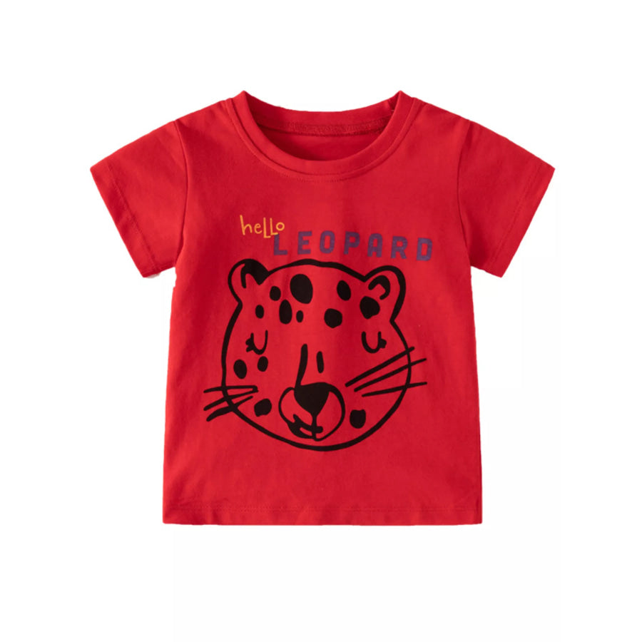 Children’s Leopard Graphic Short Sleeve T-Shirt Apparel and Accessories