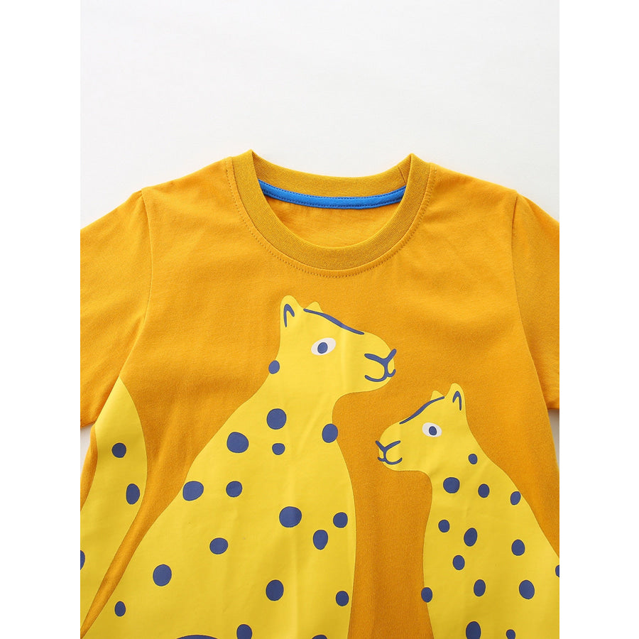 Children’s Leopard Print Short Sleeve T-Shirt Apparel and Accessories