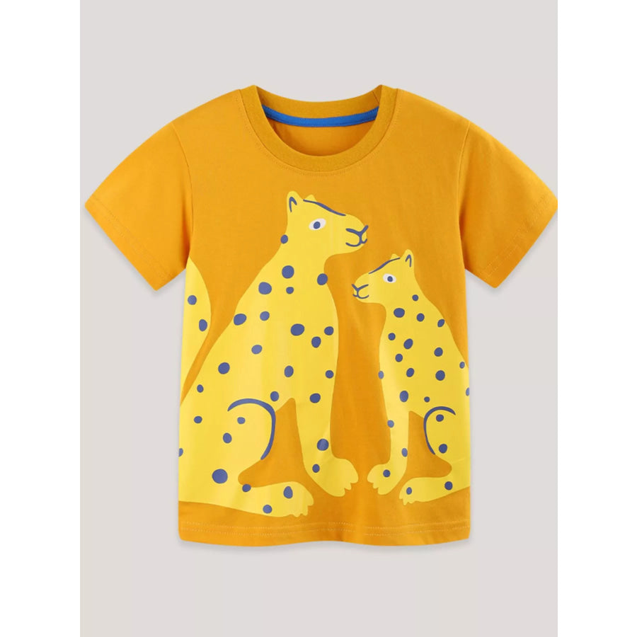 Children’s Leopard Print Short Sleeve T-Shirt Apparel and Accessories