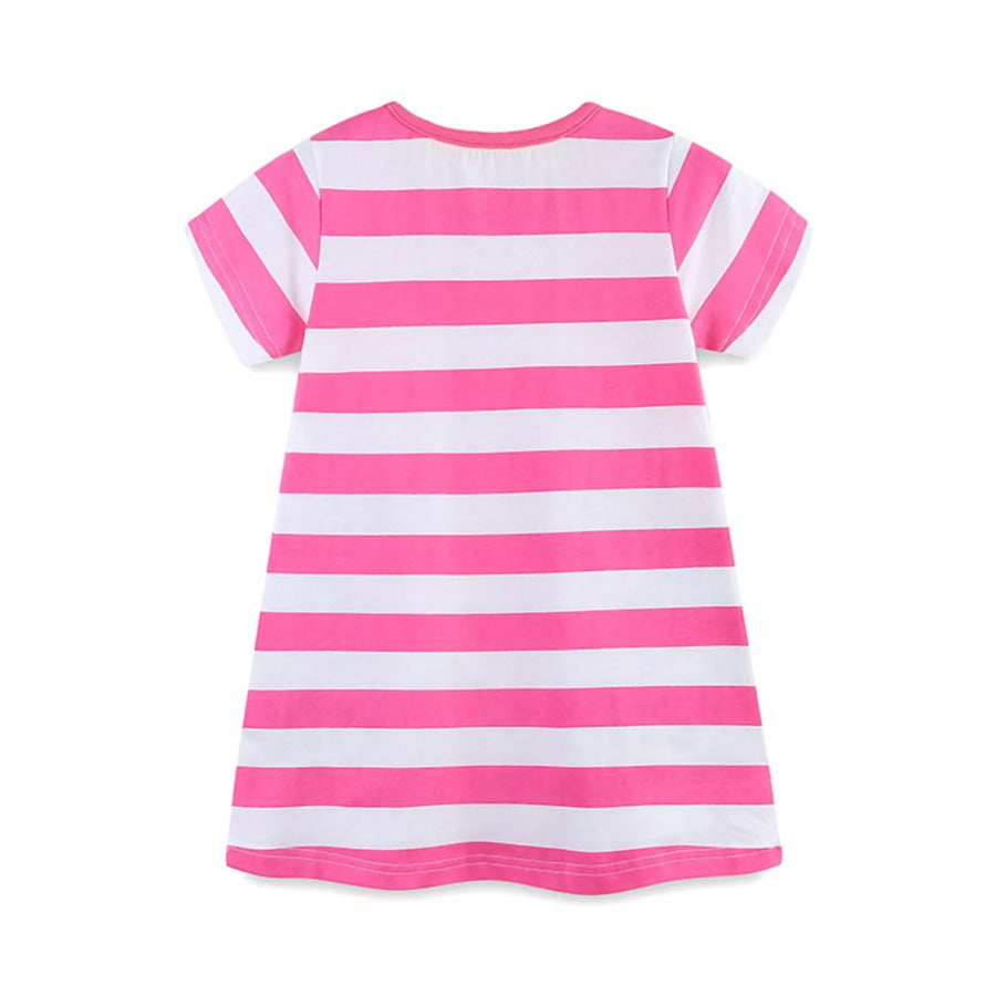 Children’s Leopard Striped Short Sleeve Dress Apparel and Accessories