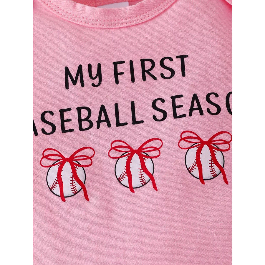 Children’s Letter Graphic Bodysuit and Skirt Set with Headband Apparel and Accessories