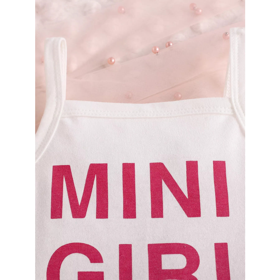 Children’s Letter Graphic Cami and Bow Skort Set Apparel and Accessories