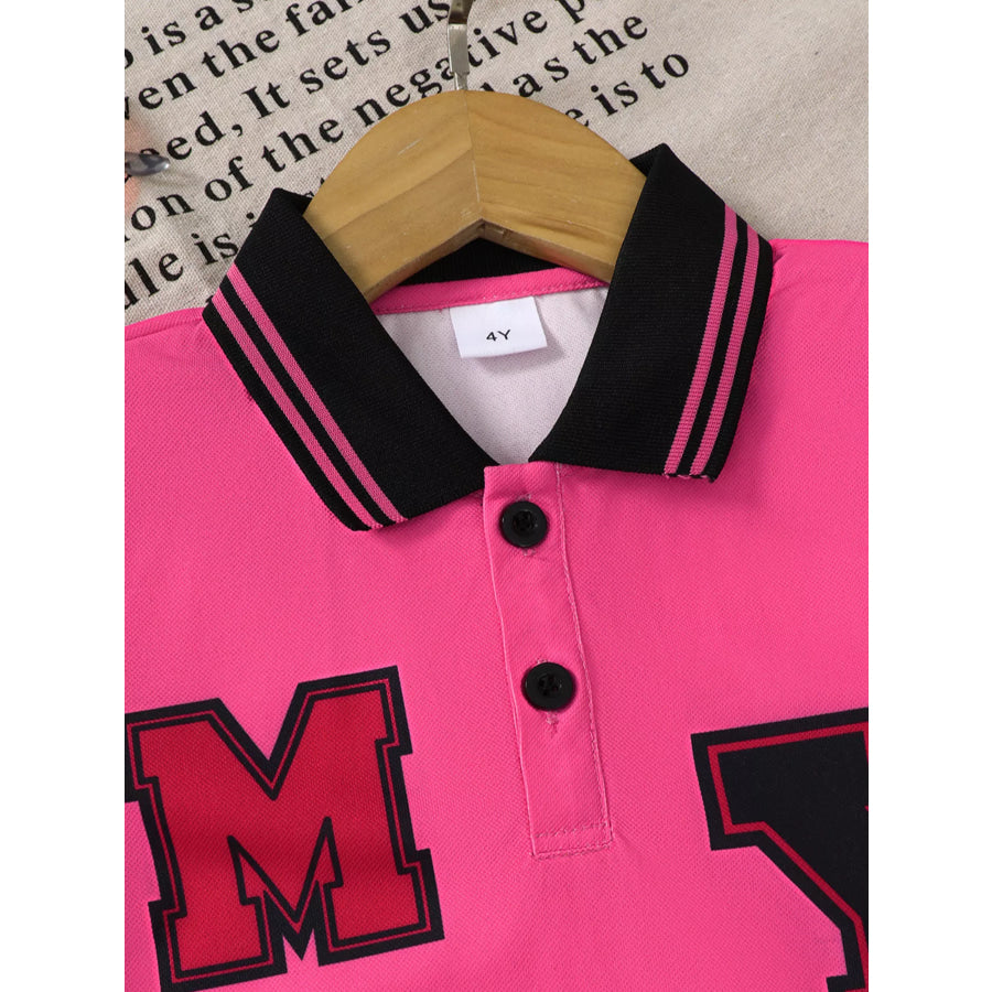 Children’s Letter Graphic Polo Shirt & Shorts Set Apparel and Accessories