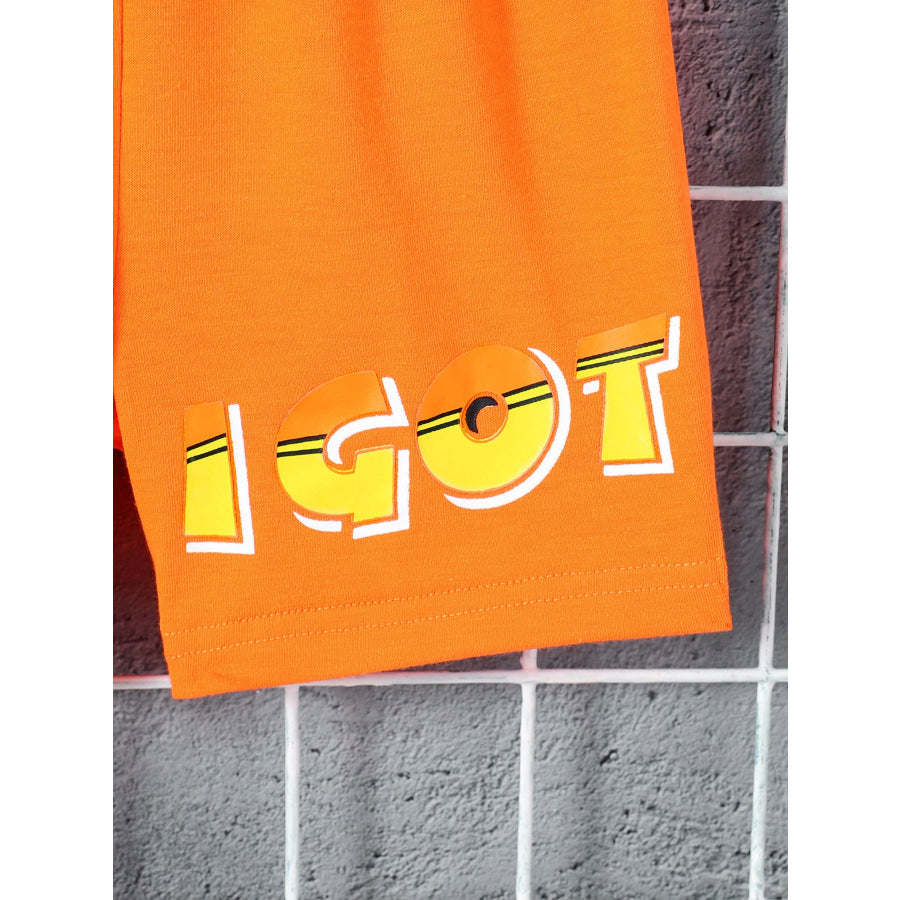 Children’s Letter Graphic Short Sleeve Tee and Shorts Set Apparel and Accessories