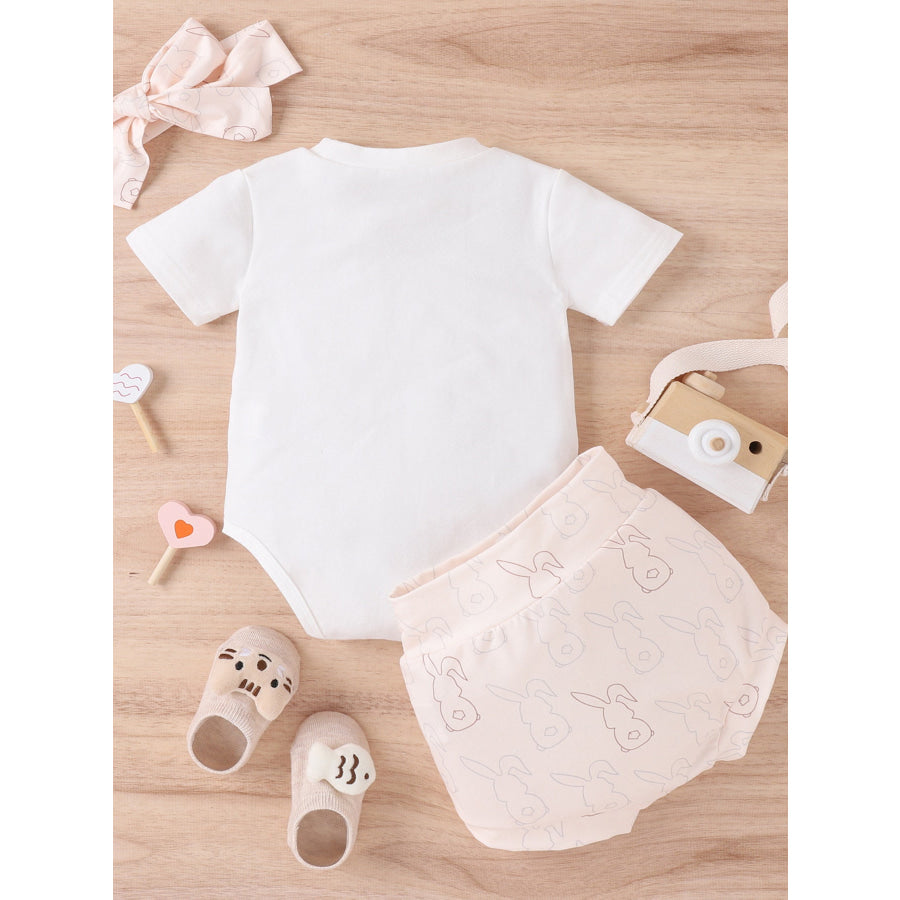 Children’s Letter Graphic Short Sleeve Top and Shorts Set Apparel and Accessories