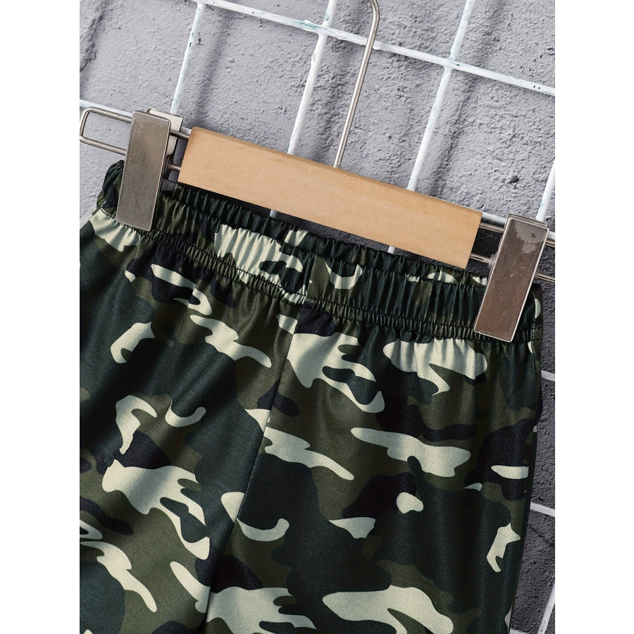 Children’s Letter Graphic Tee & Camo Shorts Set Apparel and Accessories