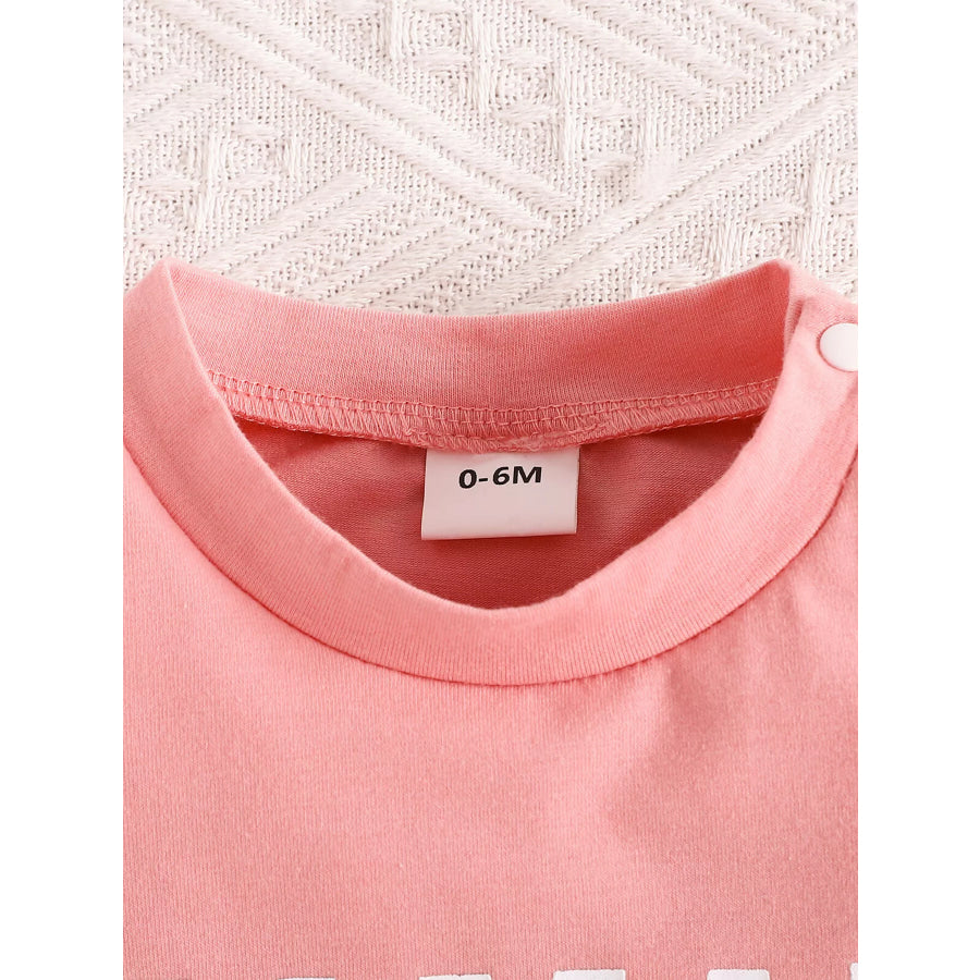 Children’s Letter Round Neck Tee and Shorts Set Apparel and Accessories