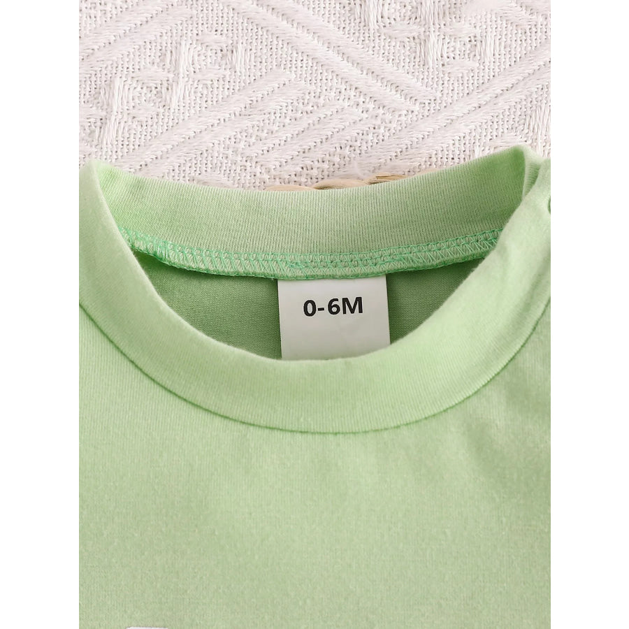 Children’s Letter Round Neck Tee and Shorts Set Apparel and Accessories