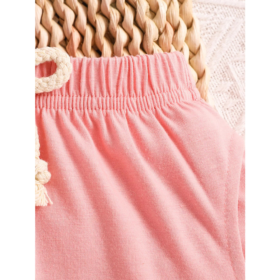 Children’s Letter Round Neck Tee and Shorts Set Apparel and Accessories