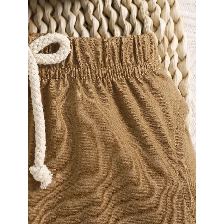 Children’s Letter Round Neck Tee and Shorts Set Apparel and Accessories