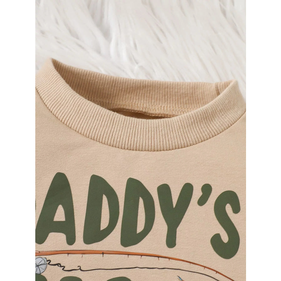 Children’s Letter Round Neck Top and Pants Set Apparel and Accessories