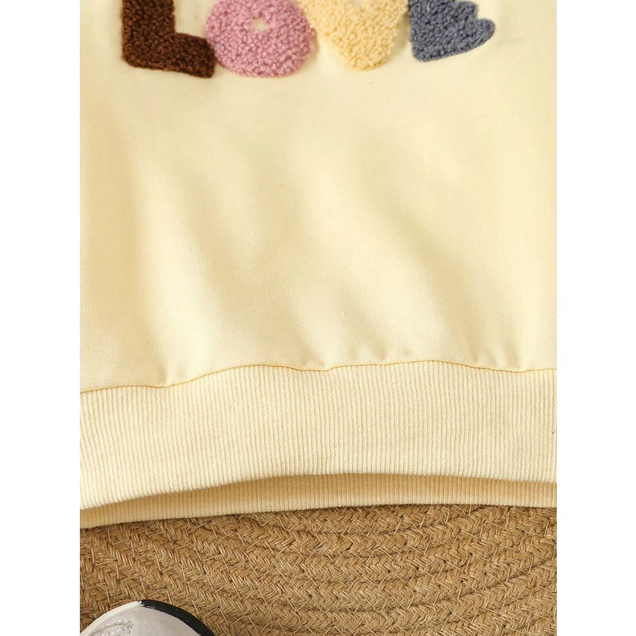 Children’s Letter Round Neck Top and Pants Set Apparel and Accessories