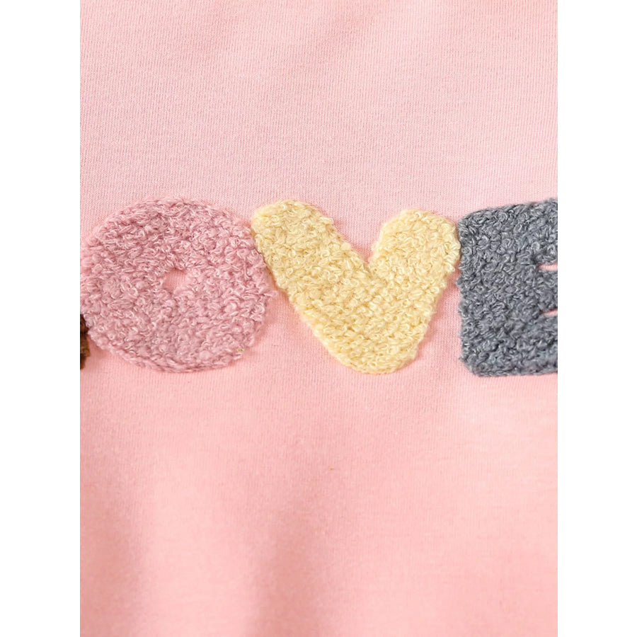 Children’s Letter Round Neck Top and Pants Set Apparel and Accessories