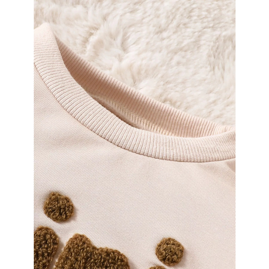 Children’s Letter Round Neck Top and Pants Set Apparel and Accessories