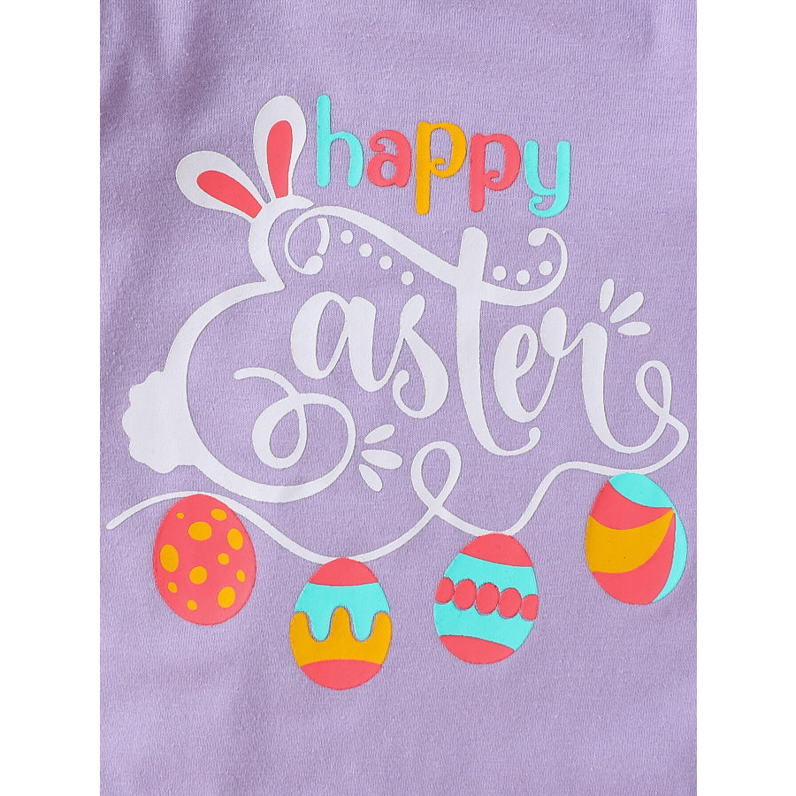 Children’s Letter Ruffled Trim Bodysuit and Pants Set with Headband Apparel and Accessories