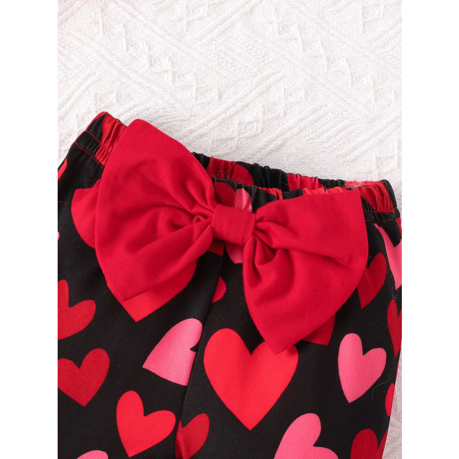 Children’s Letter Ruffled Trim Bodysuit and Pants Set with Headband Apparel and Accessories