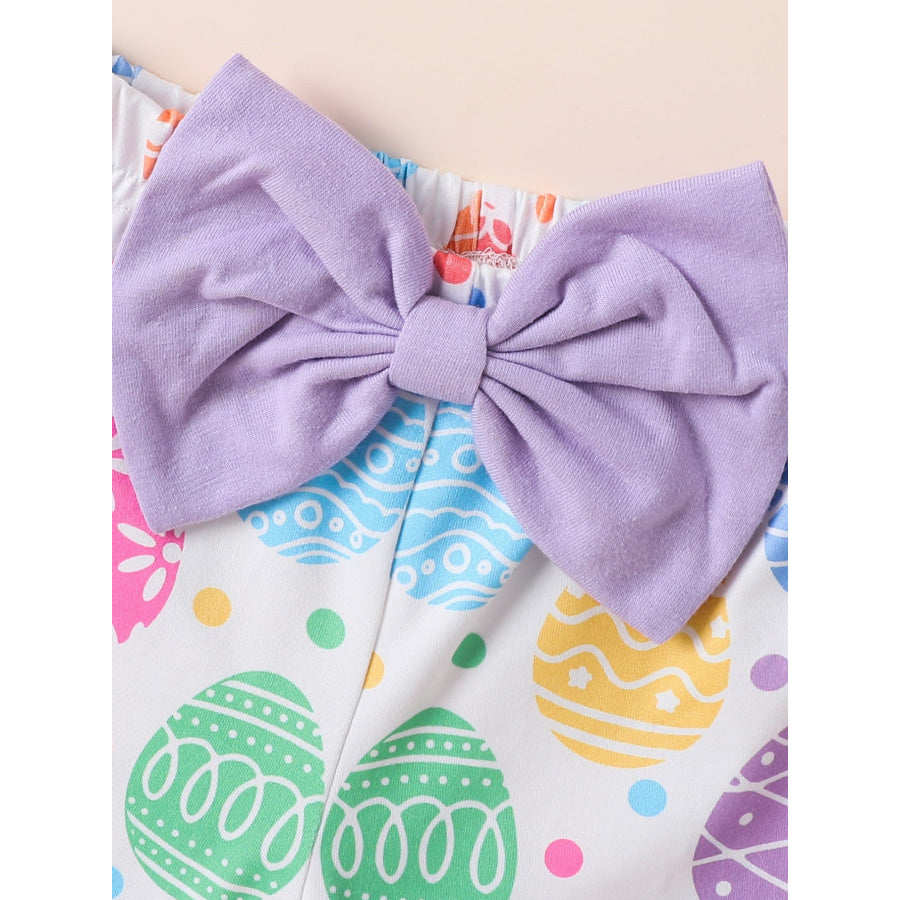 Children’s Letter Ruffled Trim Bodysuit and Pants Set with Headband Apparel and Accessories