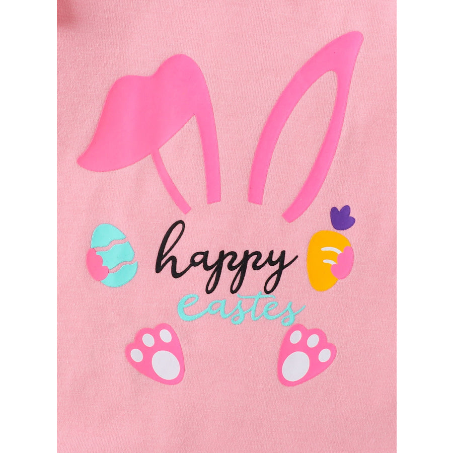 Children’s Letter Ruffled Trim Bodysuit and Pants Set with Headband Apparel and Accessories