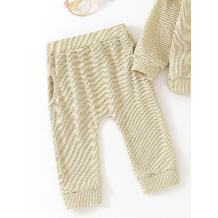 Children’s Letter Ruffled Trim Top and Pants Set Apparel and Accessories