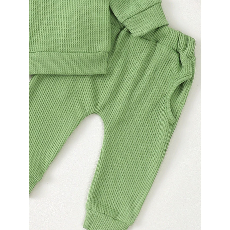 Children’s Letter Ruffled Trim Top and Pants Set Apparel and Accessories