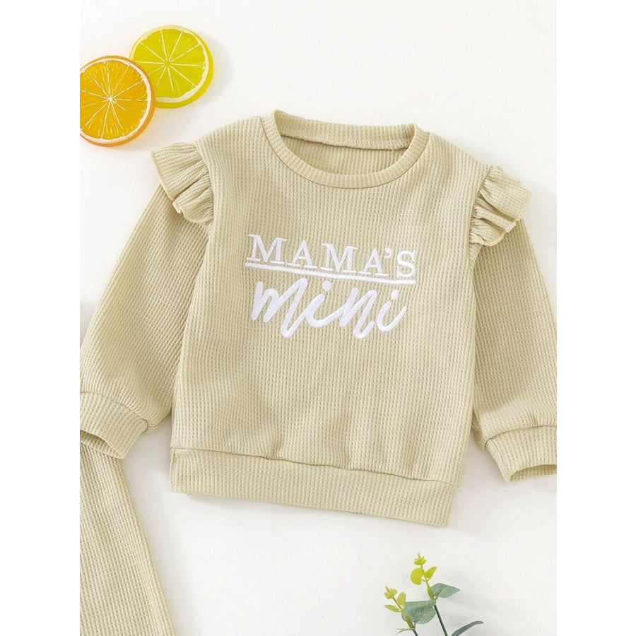 Children’s Letter Ruffled Trim Top and Pants Set Apparel and Accessories