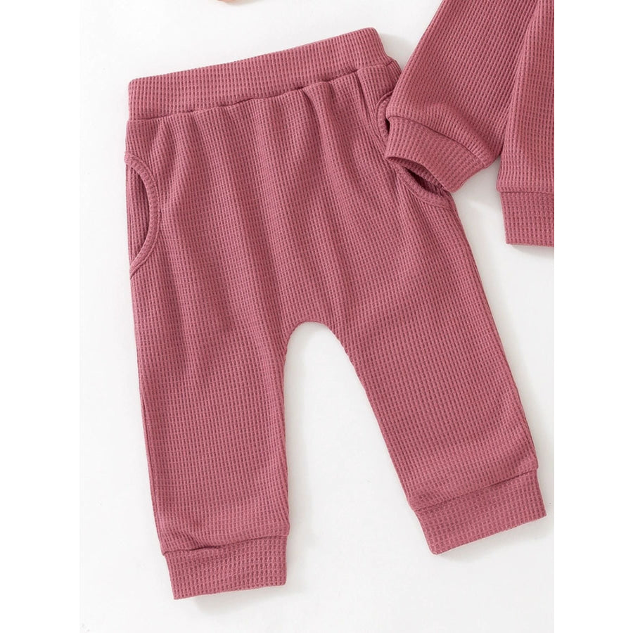 Children’s Letter Ruffled Trim Top and Pants Set Apparel and Accessories