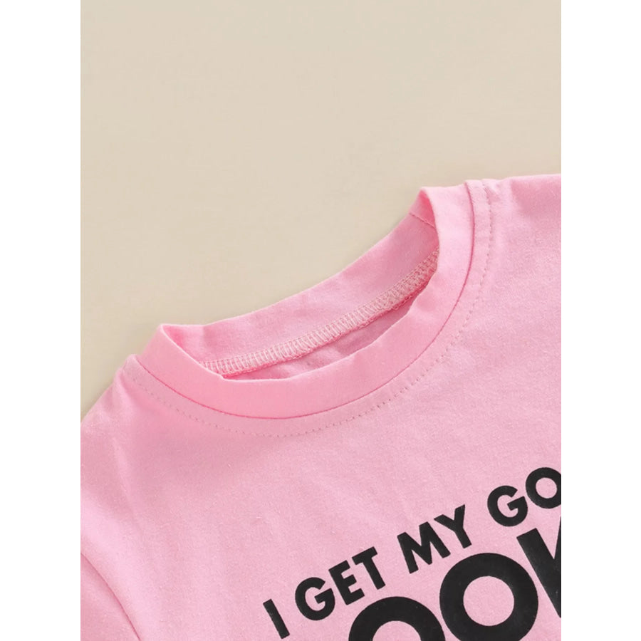 Children’s Letter Tee & Ripped Denim Shorts Set Apparel and Accessories