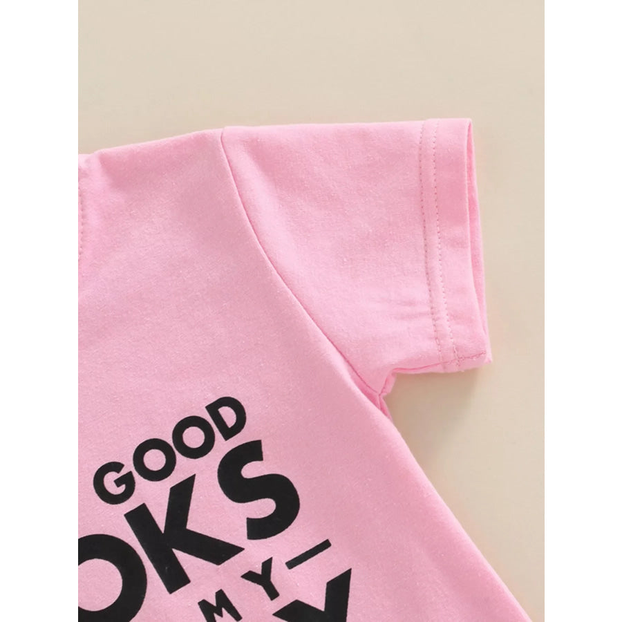 Children’s Letter Tee & Ripped Denim Shorts Set Apparel and Accessories