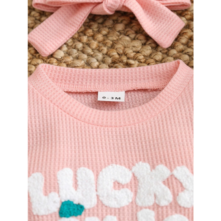 Children’s Letter Waffle Knit One-Piece Apparel and Accessories